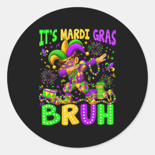 Adesivo Redondo É Mardi Gras Bruh Dabbing Boy Viagem Nova Orleans 