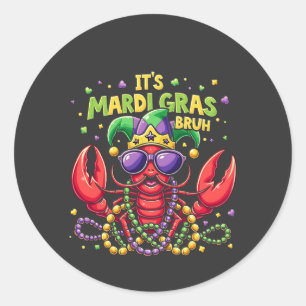 Adesivo Redondo É Mardi Gras Bruh Engraçado Shrimp Nova Orleans