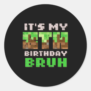 Adesivo Redondo É Meu 8º Aniversário Bruh Xel Gamer 8 Aniv Jogos
