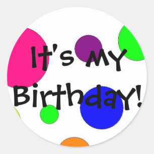 Adesivo Redondo É meu aniversário!