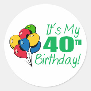 Adesivo Redondo É meu aniversário de 40 anos (os balões)
