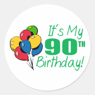 Adesivo Redondo É meu aniversário do 90 (os balões)