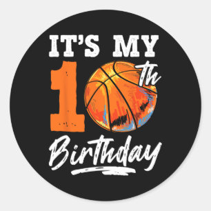 Adesivo Redondo É meu décimo aniversário de 10 anos Bysketbyll Bo