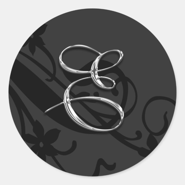 Adesivo Redondo E Monograma - Letra Casada Envelope Selo (Frente)