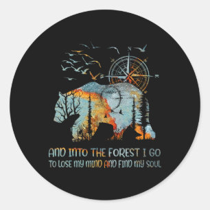 Adesivo Redondo E Na Floresta Eu Vou Ao Perder Da Minha Mente E En