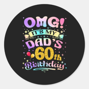 Adesivo Redondo É o 60º aniversário do meu pai! Feliz 60 anos
