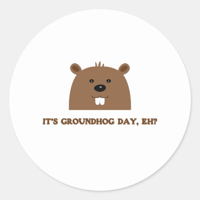 Adesivo Redondo É o dia do Groundhog, não é? (Frente)