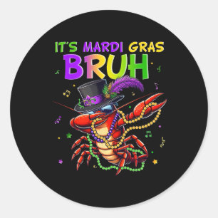 Adesivo Redondo É o Mardi Gras Bruh Dabbing Crawfish Carnaval para