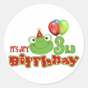 Adesivo Redondo É o meu aniversário de 3 anos