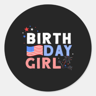 Adesivo Redondo É o meu Design de aniversário de 4 de julho para a
