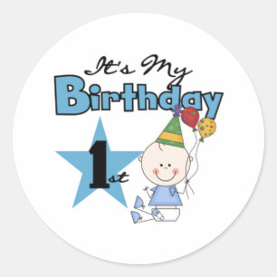 Adesivo Redondo É o Meu Primeiro Aniversário