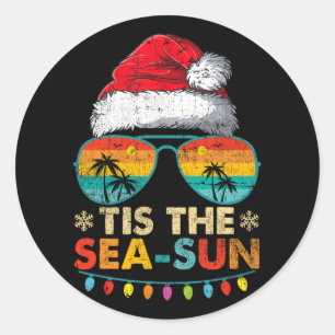 Adesivo Redondo É o Sol do Mar Santa Praia Verão Natal em Julho