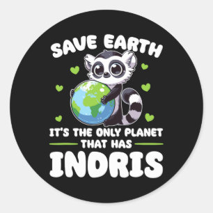 Adesivo Redondo É O Único Planeta Com Indris Dia Da Terra