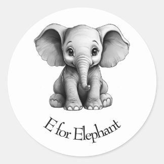 Adesivo Redondo E para elefante