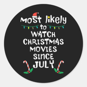 Adesivo Redondo É Provável Que Assista Filmes De Natal Julho Da Fa