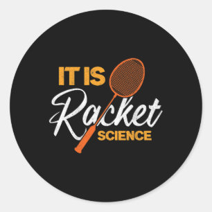 Adesivo Redondo É Racket Science Dminton Shuttle Birdie Dminto