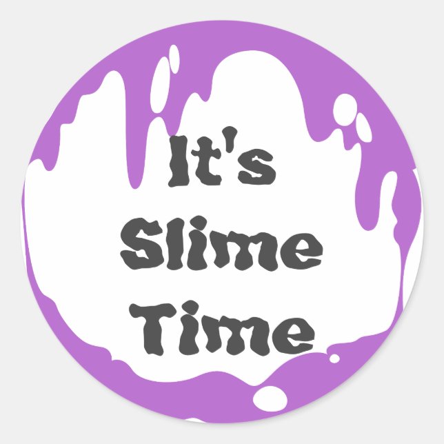 Adesivo Redondo É Slime Time Festa de aniversário Favor Sticker (Frente)