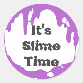Adesivo Redondo É Slime Time Festa de aniversário Favor Sticker