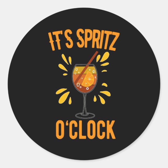 Adesivo Redondo É Spritz O'Clock Aperol Spritz Fan Sommer Alcoh (Frente)