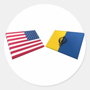 Adesivo Redondo E.U. & bandeiras de Khalistan