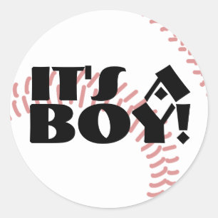 Adesivo Redondo É um Anúncio de Nascimento do Beisebol