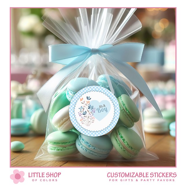 Adesivo Redondo É um Anúncio de Nascimento do Chá de fraldas (Criador carregado)