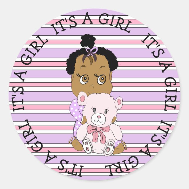 Adesivo Redondo É um Bebê Justo e Urso Justo (Frente)