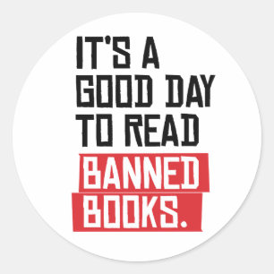 Adesivo Redondo É um bom dia para ler livros proibidos