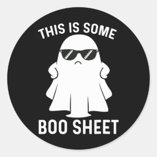 Adesivo Redondo É Um Boo Fantasma de Halloween Mulheres