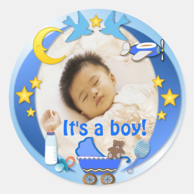 Adesivo Redondo É um Boy ~ Sticker/Sealer # 3 (Frente)