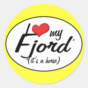 Adesivo Redondo É um cavalo! Eu amo meu fiorde