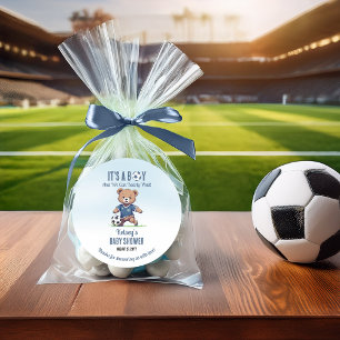 Adesivo Redondo É um Chá de fraldas de jogador de esperanças de me