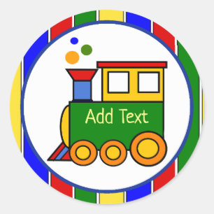 Adesivo Redondo É um Chá de fraldas do Choo Choo Train