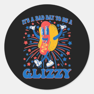 Adesivo Redondo É Um Dia D Para Ser Um Glizzy 4 De Julho Hotdog Di