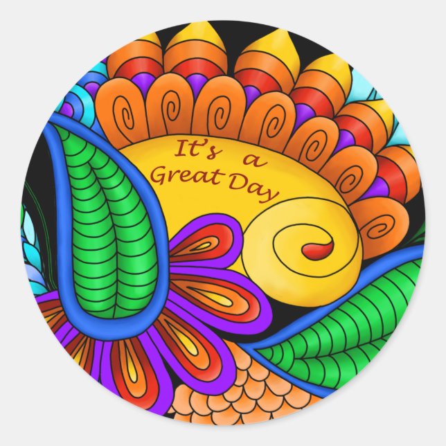 Adesivo Redondo É um dia de Excelente (Frente)