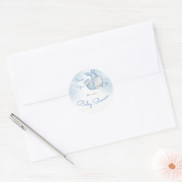 Adesivo Redondo É um garoto elefante bebê chá azul