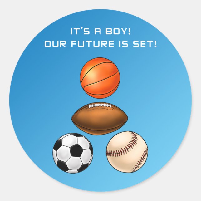 Adesivo Redondo É Um Menino (Frente)