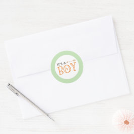 Adesivo Redondo É um menino Stickers Boho Floresta Silvestre