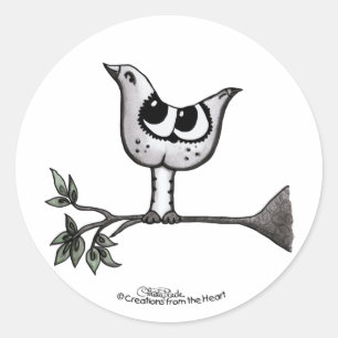 Adesivo Redondo É um pássaro.. é um gato! -Illusão Óptica