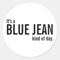 É um Pau Casual Azul Jean Tipo de Dia Branco