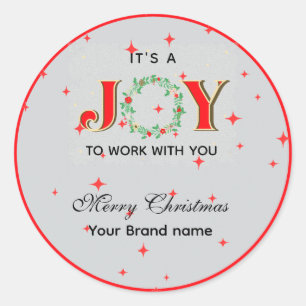 Adesivo Redondo É um presente de Joy Christmas Corporate Bulk