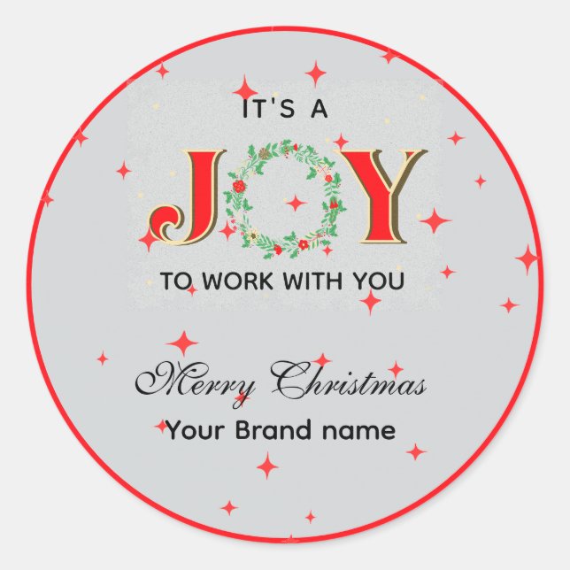 Adesivo Redondo É um presente de Joy Christmas Corporate Bulk (Frente)