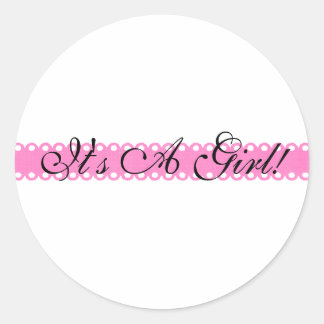 Adesivo Redondo 'É uma garota'.