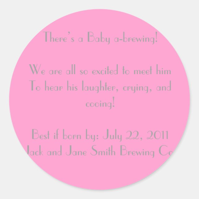 Adesivo Redondo É uma garota! festa do chá chá de fraldas (Frente)