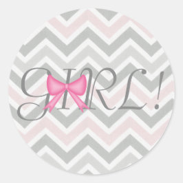 Adesivo Redondo É uma garota! Vinheta com arco