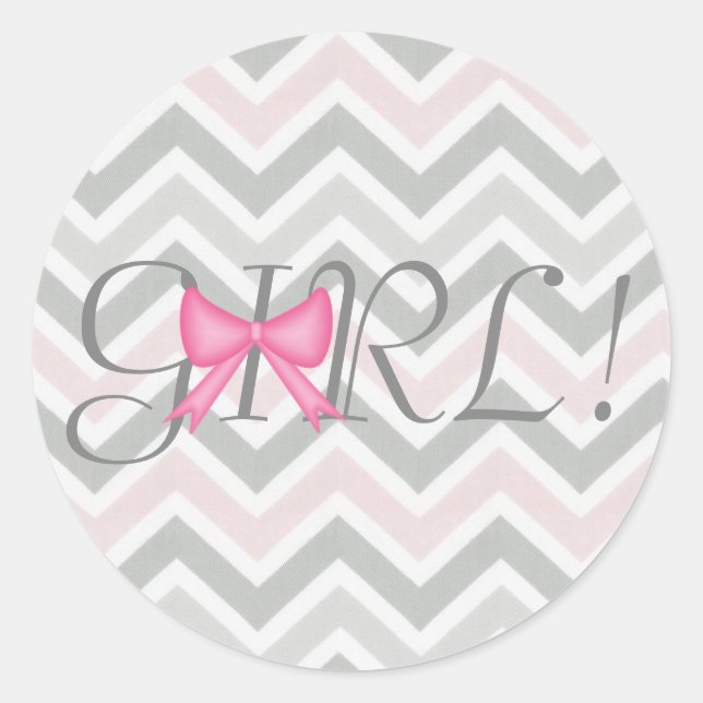 Adesivo Redondo É uma garota! Vinheta com arco (Frente)