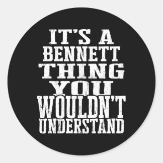 Adesivo Redondo É Uma Reunião Familiar Bennett Primeiro Último Nom