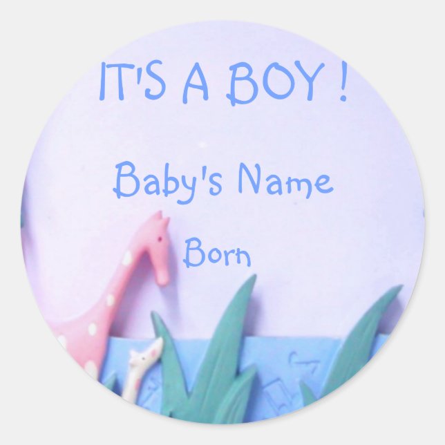 Adesivo Redondo É UMA Vinheta DE MENINO (Frente)