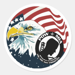 Adesivo Redondo Eagle americano POW-MIA