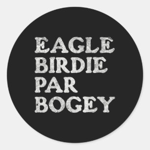 Adesivo Redondo Eagle Birdie Par Bogey Engraçado Golf
